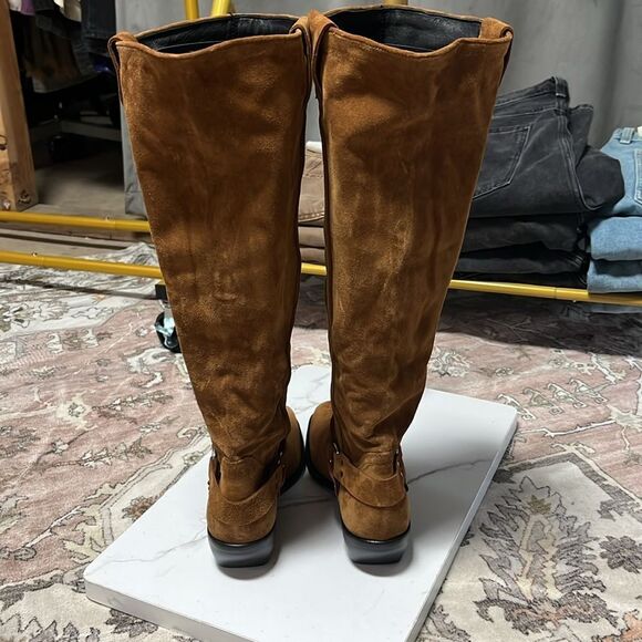 Free People Lockhart Harness Tall Boots in Brown Suede - Picture 8 of 9